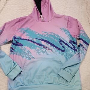 Gradient Hoodie with Abstract Design